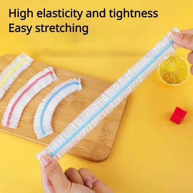 Disposable Food Cover Colorful Big Saran Wrap Food Grade Fruit Vegetable Storage Bag Elastic Plastic Kitchen Fresh Keeping Bags