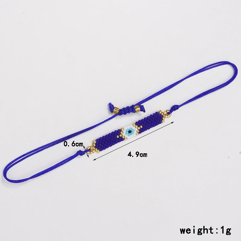 ZHONGVI Classic Delicate Miyuki Beads Bracelets for Women Multicolored Evil Eye Design Vacation Friendship Jewelry