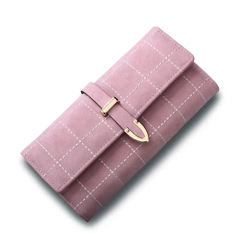 Tejesa Women's Long Wallet Embroidered Vintage Frosted Cover Tri-fold Large Coin Purse / Money Bag