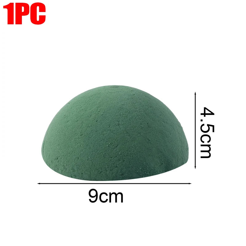 1-10pcs Green Floral Foam Half Ball Green DIY Dry Artificial Flower Foam Block for Arrangement Birthday Wedding Decoration