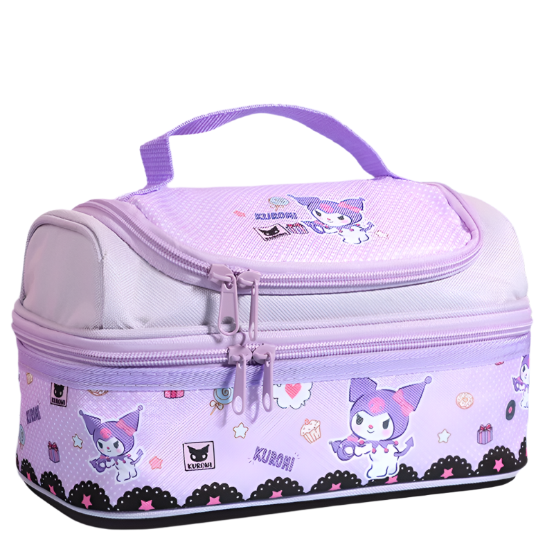 Hemasa  Lunch Bag Cute Cartoon Double-layer Insulated Handbag Waterproof Bento Bag