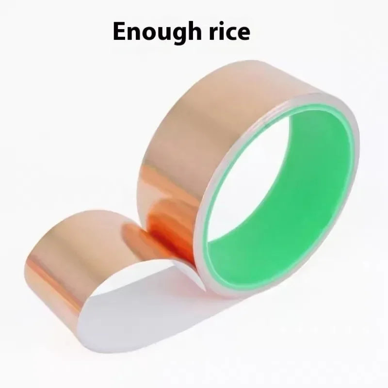 Copper Tape Double-sided Conductive Foil for Stained Glass Shielding Guitar EMI Crafts Adhesive Ladder Dispenser Glue Cell Tools