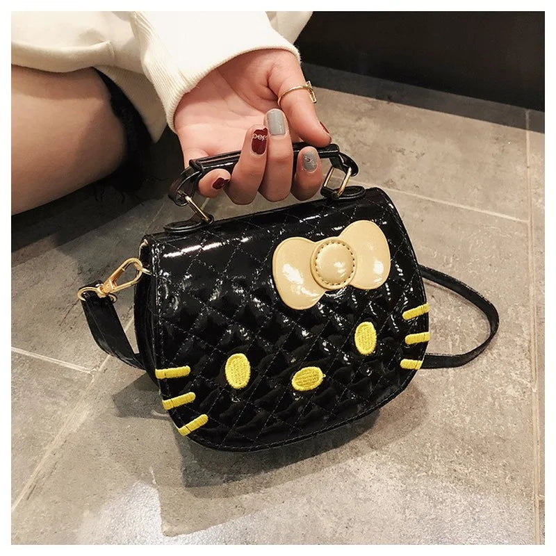 Hello Kitty Purses and Handbags Square Type PU Small Square Bag Lipstick Bag Sanrio Satchels Women Bags Makeup Case Kawaii Purse