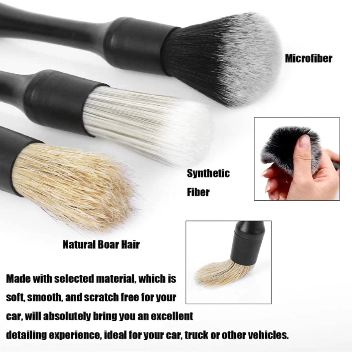 Tejesa Car Detailing Brush Acid and Alkali Resistant Automotive Detail Brush for Cleaning Interior & Exterior Dashboard Rims Wheel Lug