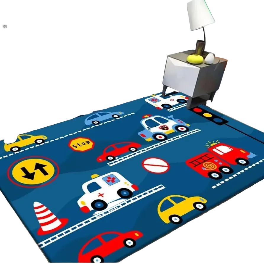 Tejesa  Flannel Children's Carpet, Parking Lot Climbing Mat, Game Traffic Mat, Early Education Kindergarten Rug Home Decoration