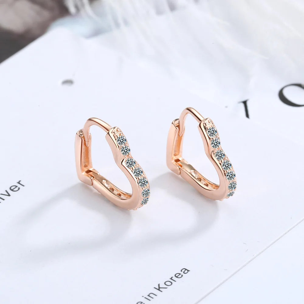 Hemasa 925 Sterling Silver Earrings Heart-Shaped Simple Design For Beautiful Jewelry Gifts For Women