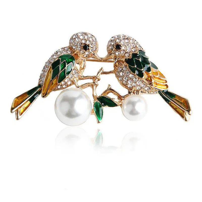 Elegant Cute Bird Brooches for Women Unisex Shiny Rhinestone Zircon Emblem Bee  Butterfly Corsage Badges Lapel Pins Jewelry Gift