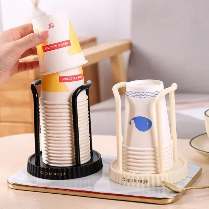 Hemasa Kitchen Paper Cup Holder Disposables Cups Picker Multifunctional Desktop Cup Storage Rack Household Coffee Cup Holder for Home