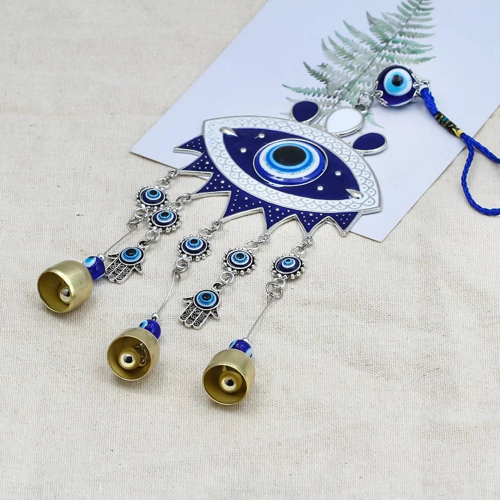 Hemasa Blue Evil Eye Wind Chimes Wall Hanging Decor Birthday Gift   Decoration  Farmhouse Oranament Boho Home Decor