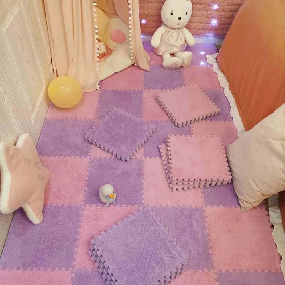Hemasa Soft Plush Children's Mat Baby Toys Eva Foam Puzzle Carpet Warm Children Play Mats Interlocking Rugs Infant Carpet 30*30*1cm
