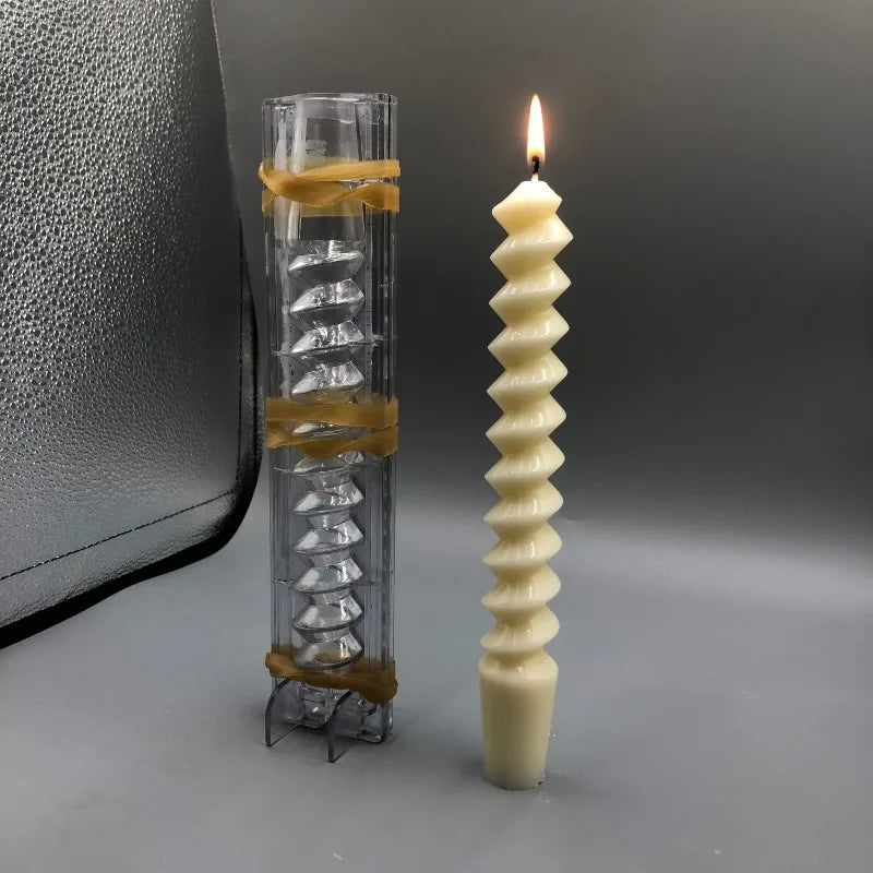 Hemasa 2Pcs 22cm Thread Long Rod Candle Mold, Durable, Easy To Release Mould,PC Plastic Acrylic Mold Kit,DIY Handmade Candle Making Supplies