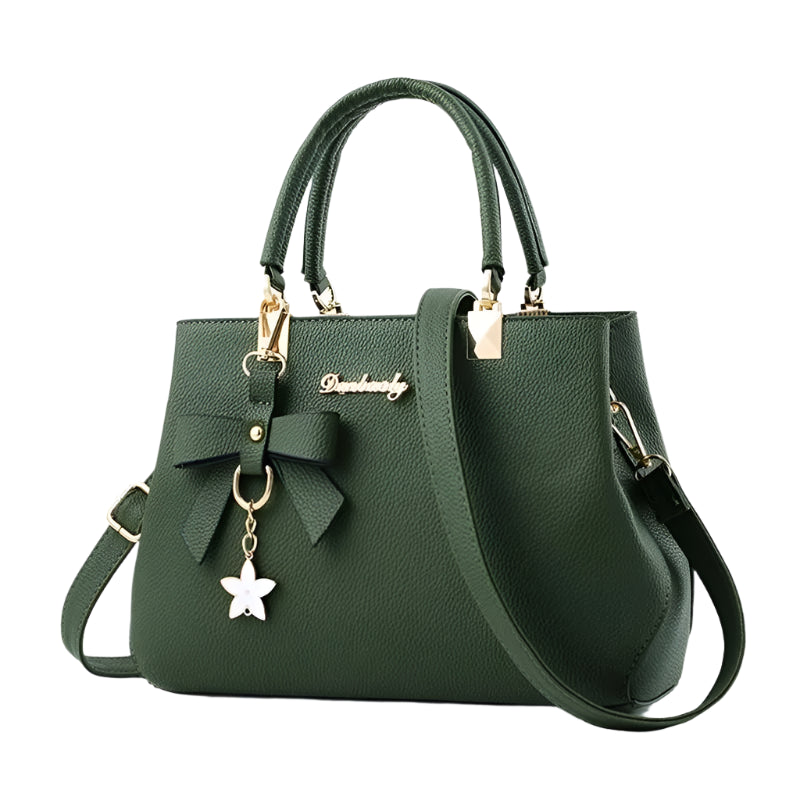 Hemasa  Women Messenger Bags with flower pendant Office Ladies Totes /Pure Leather Handbag for female Crossbody Shoulder