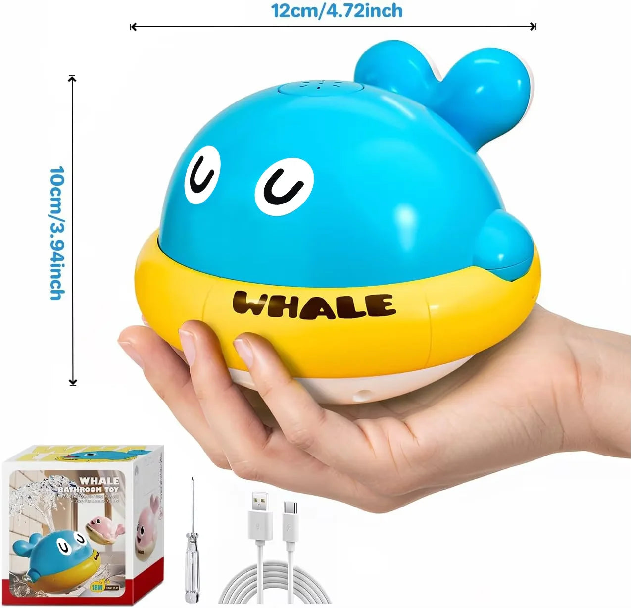 Tejesa Baby Bath Toys Toddler Bath Toys for Kids Light Up Whale Bath Toys Sprinkler Pool Water Table Infant Toys Bathtub Fountain Toy