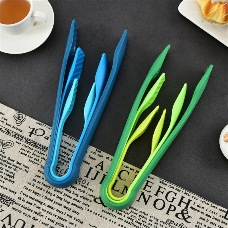 Tejesa 3Pcs/set Non-Slip Food Tong Food Grade Plastic Bread Tongs Salad Serving Tongs Kitchen Cooking Clip Clamp Bbq Tools Accessories
