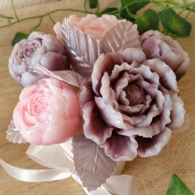 Peony  Flower Candle Wax Silicone  Mould for DIY Decoration