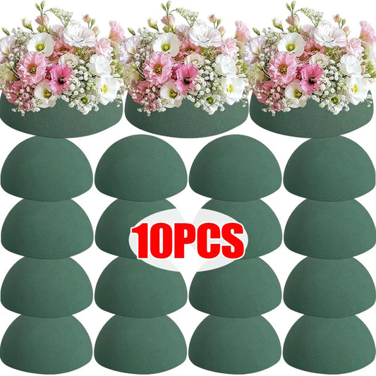 1-10pcs Green Floral Foam Half Ball Green DIY Dry Artificial Flower Foam Block for Arrangement Birthday Wedding Decoration