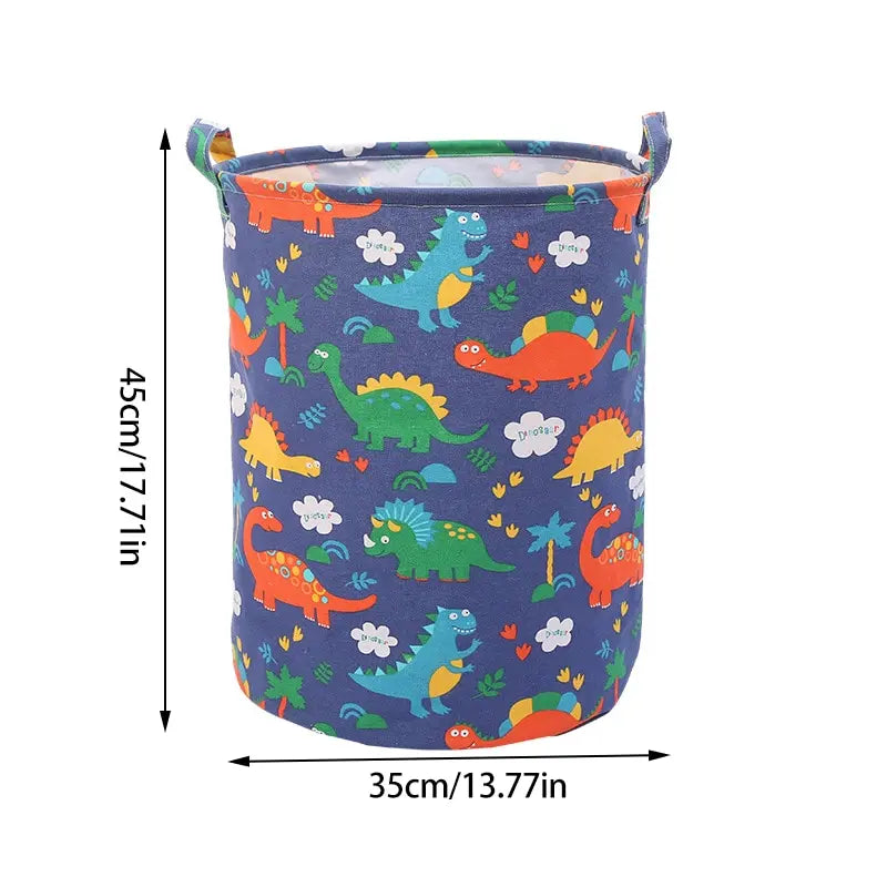 Hemasa Cotton Linen Dirty Laundry Basket Foldable Round Waterproof Organizer  Storage Basket