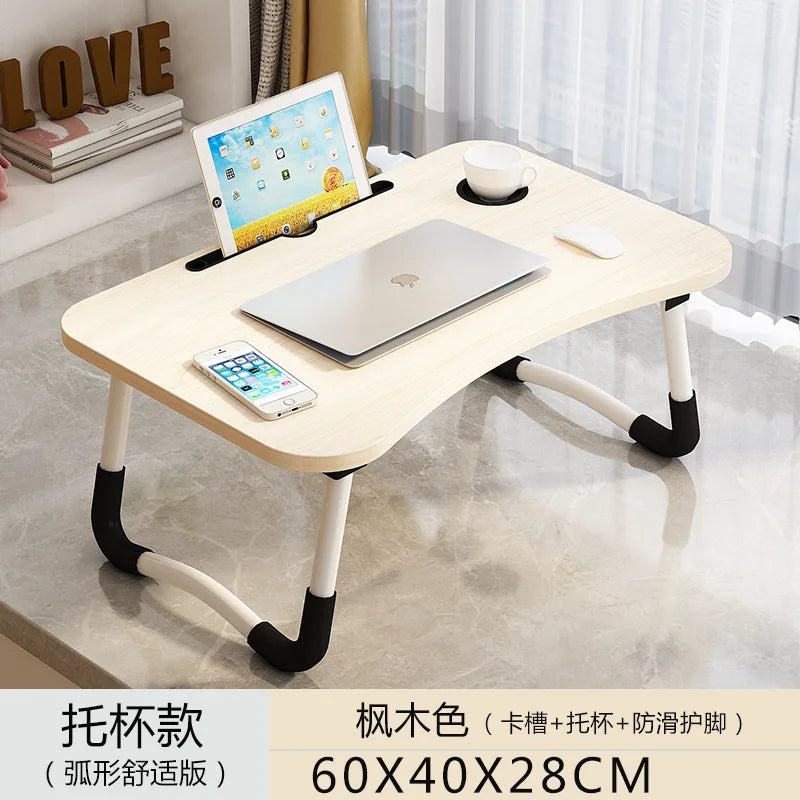 Laptop Bed Table Foldable Lap Table with Cup Holder Drawer Tablet Stand Laptop Bed Tray Portable Lap Foldable Legs
