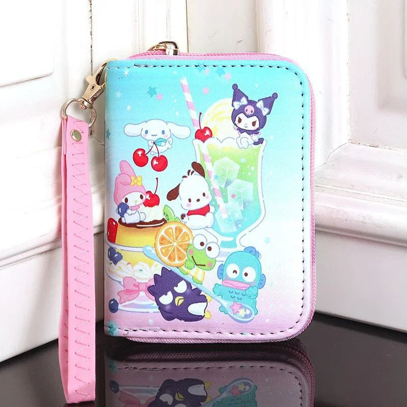 Cartoon Kuromi Short Version Waterproof Money Bag Zipper Coin Purse Multiple Card Slots Wallet Portable Decoration Girl Gift