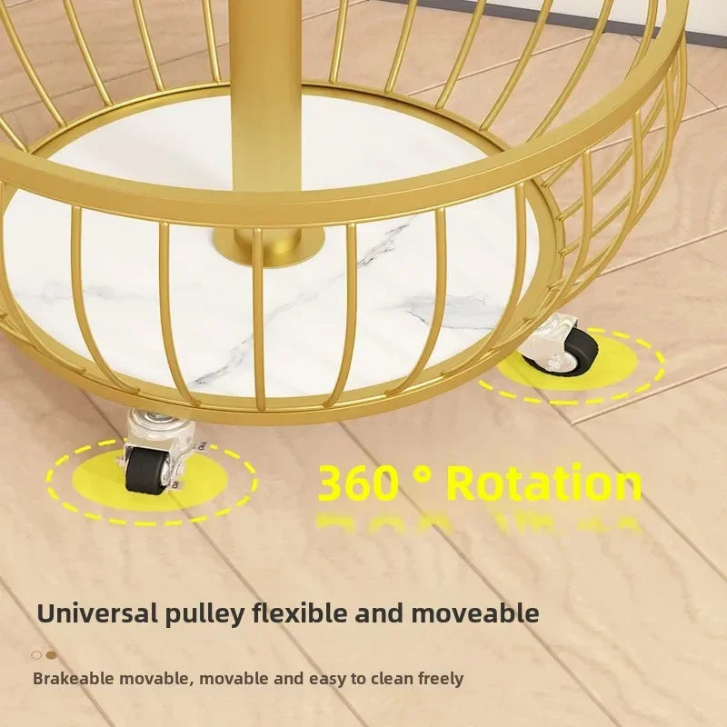Standing Coat Rack with Basket, Entryway Coat Hanger Stand, Mobile Clothes Storage Rack with Wheels, Hallway