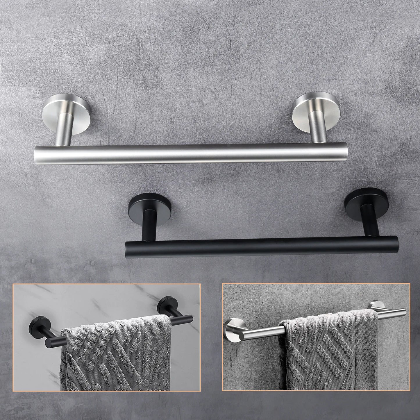 Tejesa 40cm Towel Holder Towel Rails Wall Mount Rack Bathroom Towel Bar 304 Stainless Steel Towel Shelf Bathroom Accessories