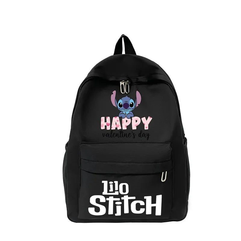 Large Capacity Disney Stitch Backpack Cute Cartoon School Storage Bag Fashion Girls Boys Happy Valentine's Day Gift Student Bag