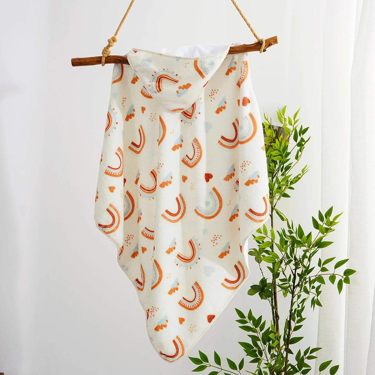 Tejesa Winter Thickened Super Absorption Coral Fleece Baby Swaddle Blanket /Newborn Bath Towel Size 80x80cm