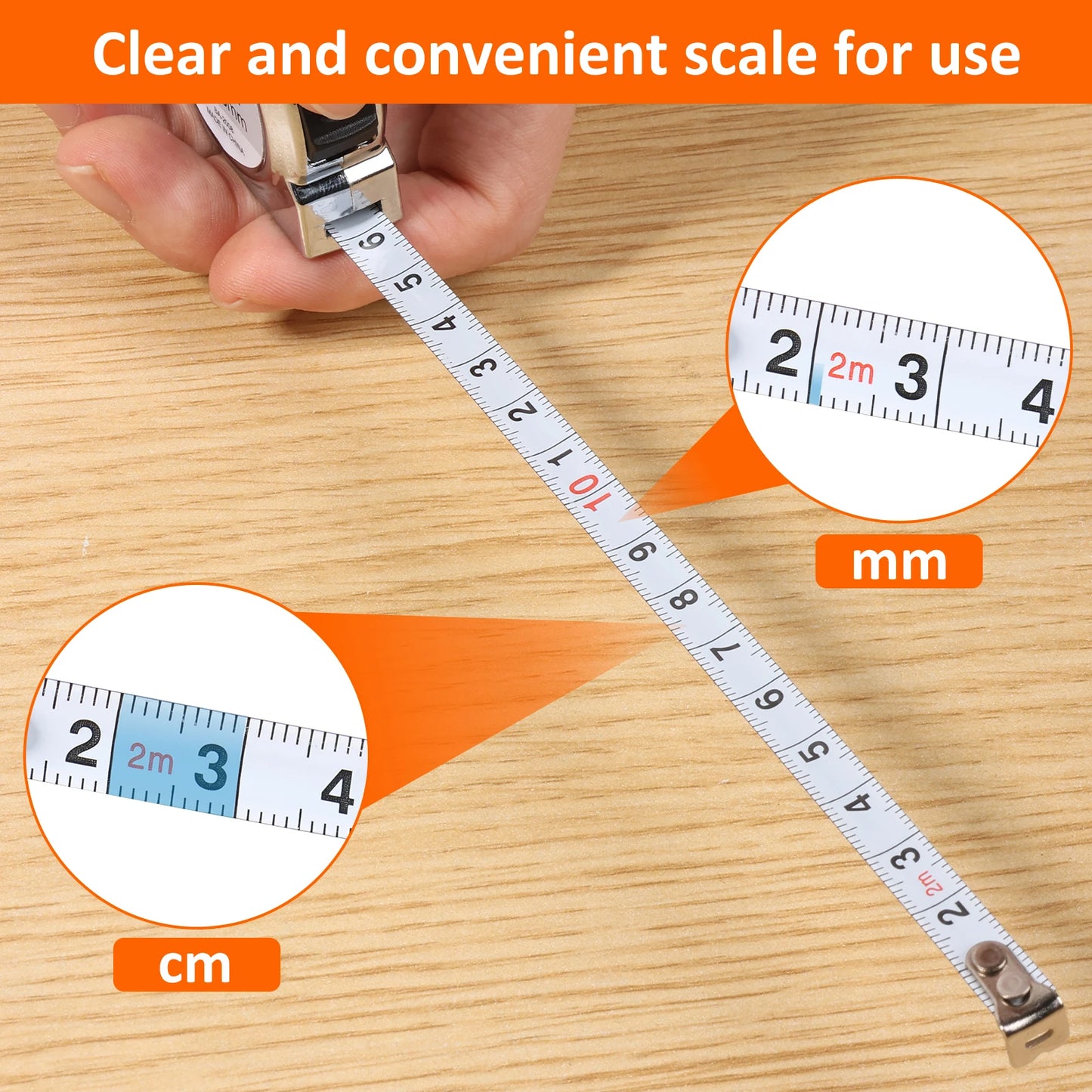 6PCS Mini Tape Measure 2M Retractable Small Steel Measuring Tape with Keychain Portable for Home Office School and DIY Project