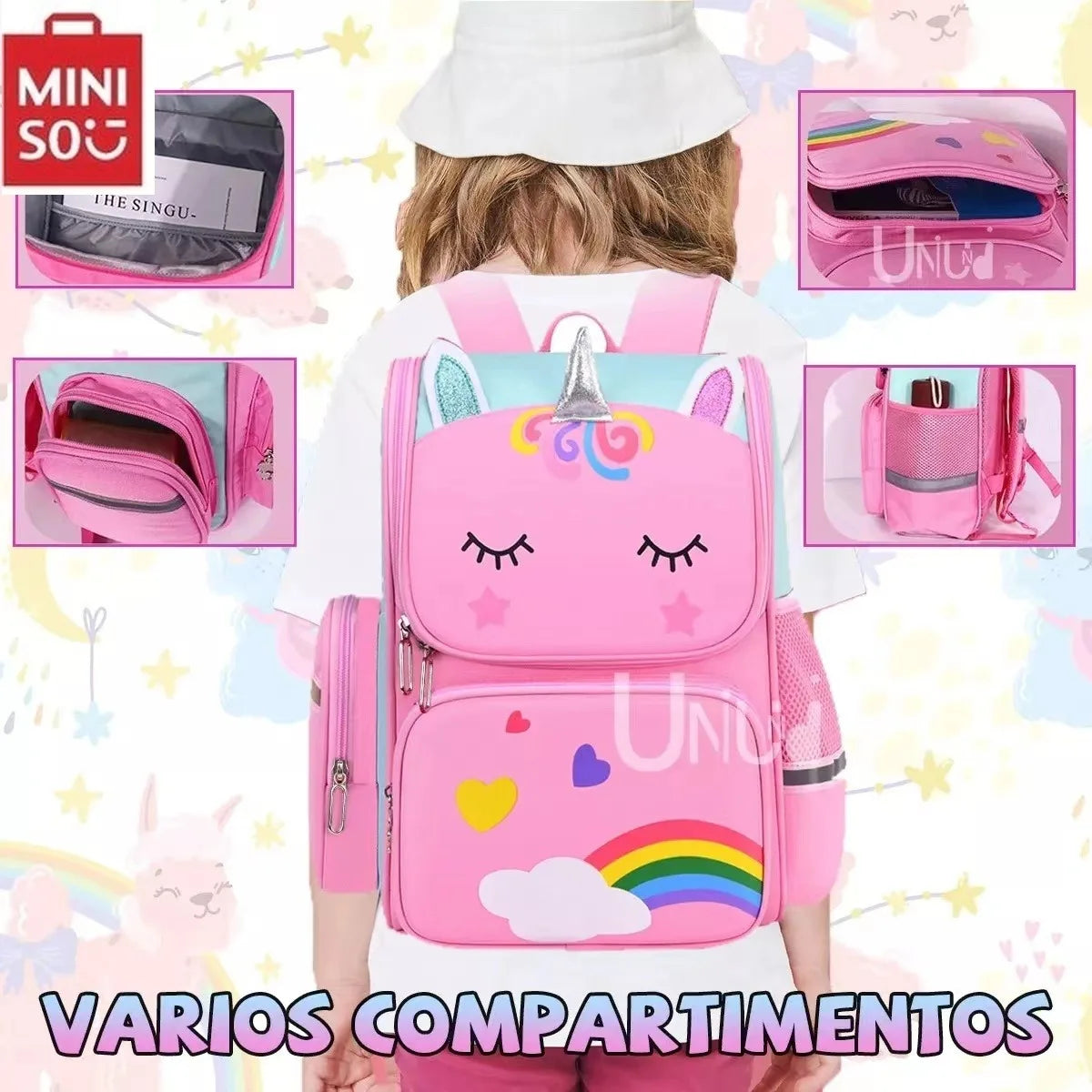 Kawaii Children's Space Backpack Primary and Secondary School Preschool Children Backpack for Girls Cute Waterproof Little Class