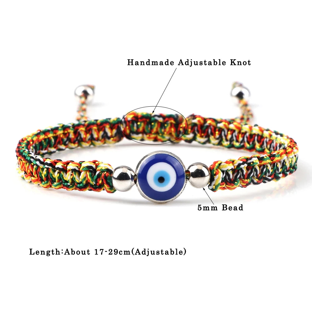 Lucky Evil Eye Bead Bracelets For Women Men Multicolor Handmade Braided Red Thread String Bracelet Charm Friendship Jewelry Gift