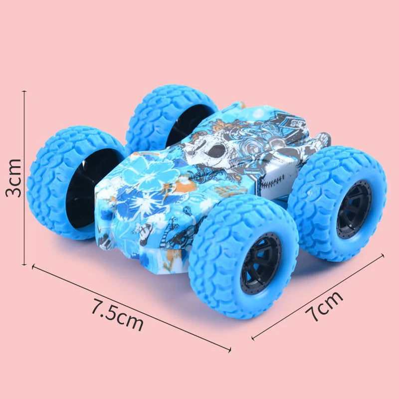 Heamsa 2Pcs Cute Vehicle Toys Crashworthiness And Fall Resistance Safety Shatter-Proof Model Boy Funny Toy For Kids Double-Side Inertia Car