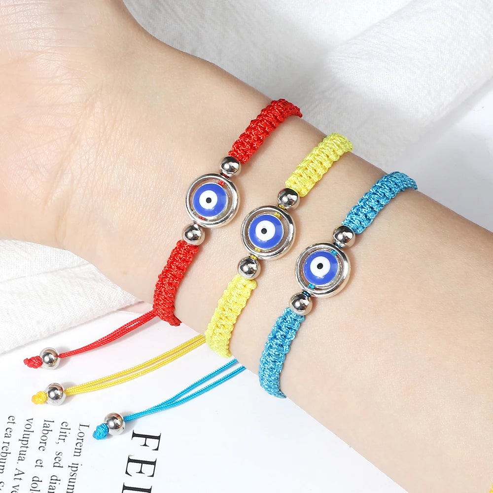 Fashion Evil Eye Braided Rope Bracelet For Men Women Red Black String Weave Prayer Couple Bracelet Friendship Lucky Jewelry Gift