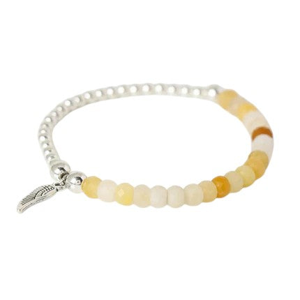 Tejesa  Angel  Faceted Natural Stone Bracelets Labradorite Beads Lucky Bracelet for Men /Women