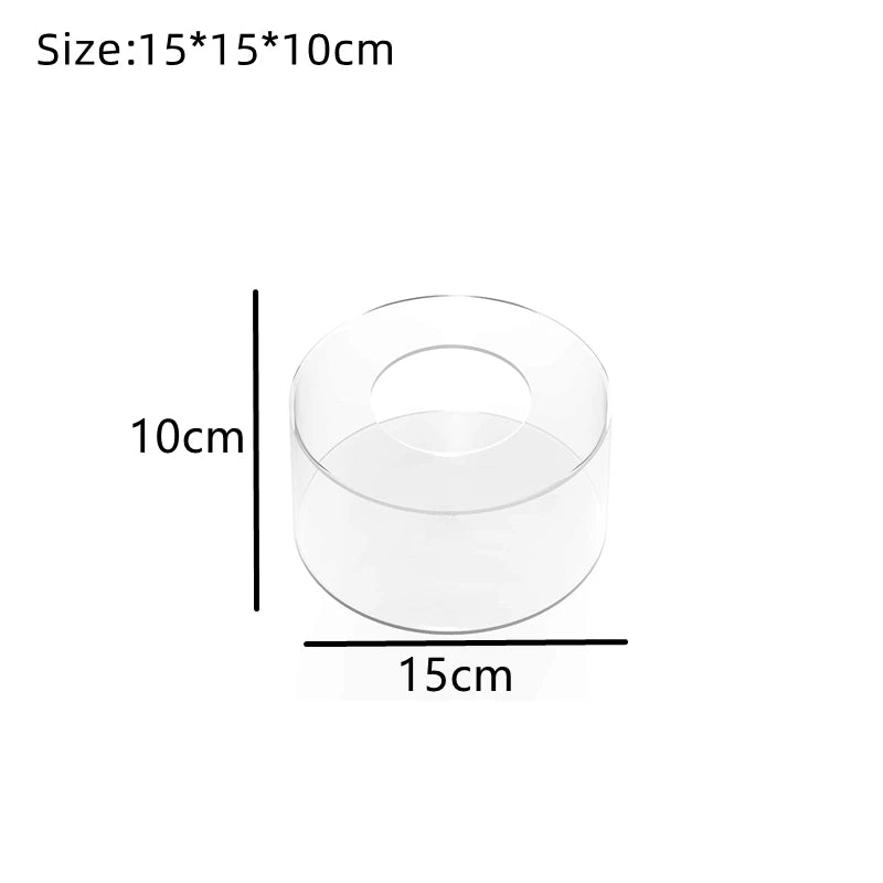 1PC Acrylic Cake Display Board Round Cake Edge Smoother Scraper Tray DIY Cake Refillable Board Base Clear Cake Stand Tools