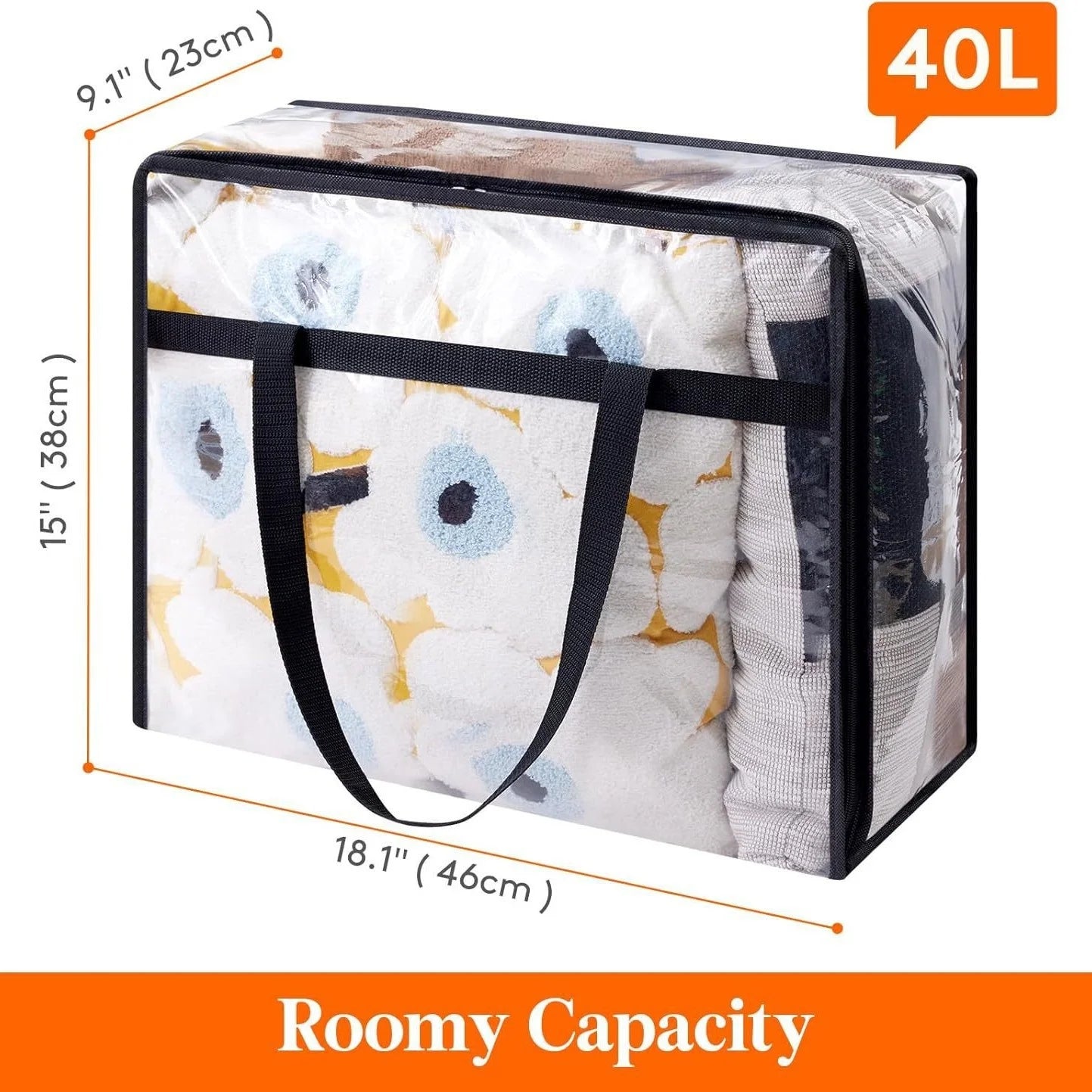 Tejesa Large Capacity PVC Storage Bag for Clothes And Quilts Transparent Moving Essential Cotton Quilt Storage Bag Home Organization