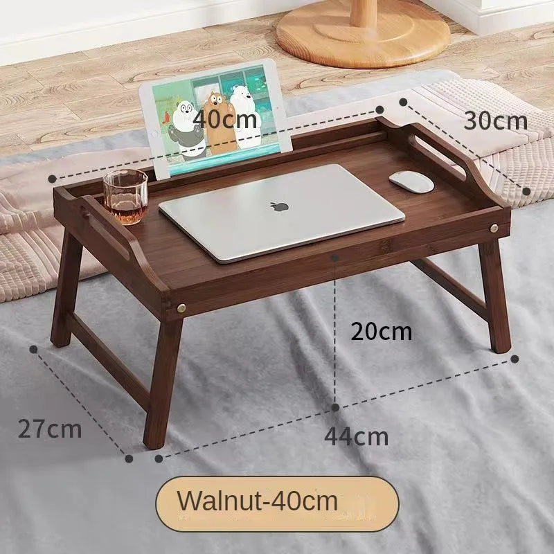 Bamboo Wood Foldable Bed Desk Tray Portable Breakfast Laptop Desk Tea Food Serving Table Outdoor Camping Table