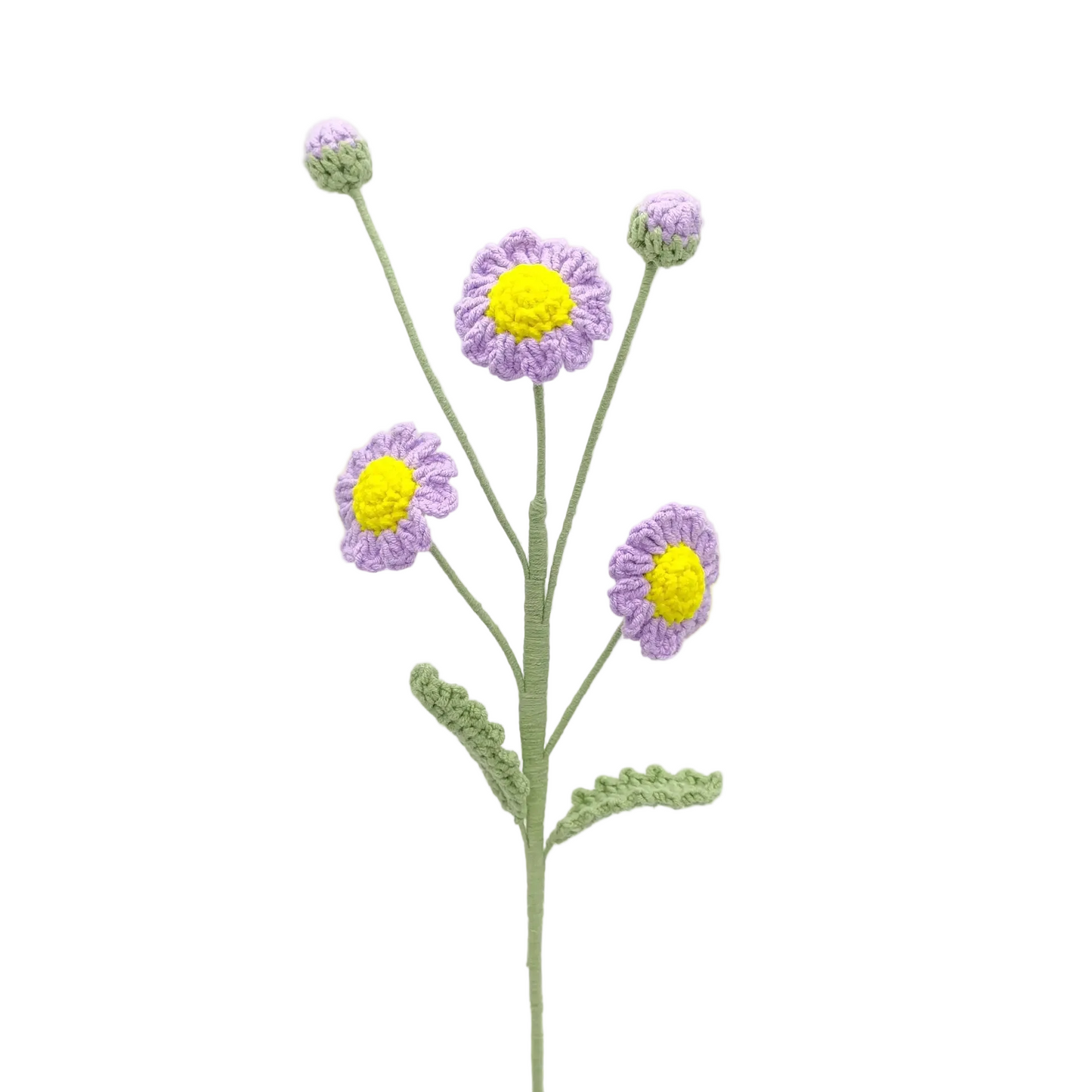 Hemasa 3Pcs Daisy Crochet Flowers Bouquet Cute Knitting Flowers Creative Artificial Flower Handwoven Plant Table Home Decor