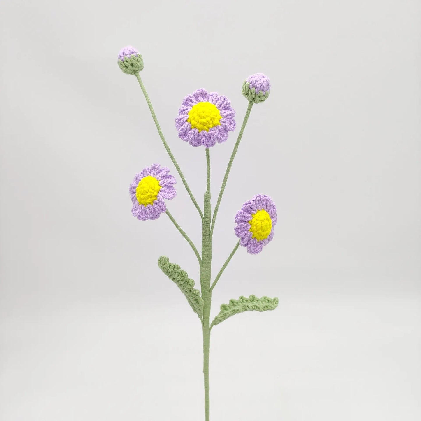 Hemasa 3Pcs Daisy Crochet Flowers Bouquet Cute Knitting Flowers Creative Artificial Flower Handwoven Plant Table Home Decor
