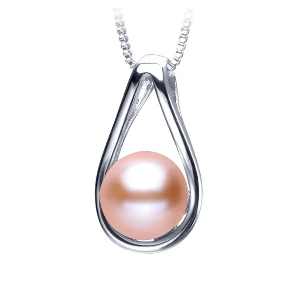 2025 Natural Freshwater Pearl Pendants Necklace 925 Sterling Silver Fine Pendants Jewelry Gift for Women Wedding Anniversary