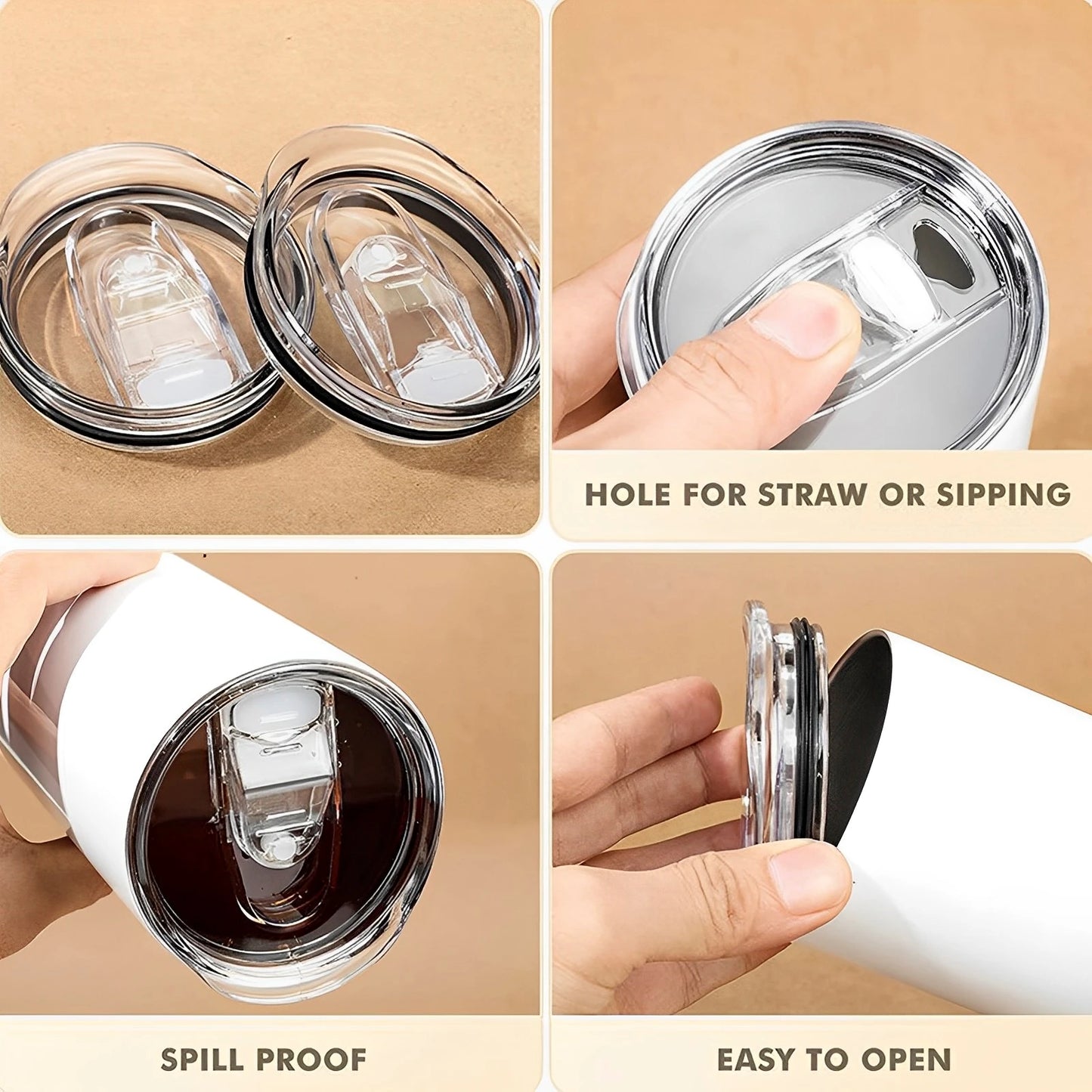 Tejesa 20oz Tumbler Sealing Lid Leak-Proof Cup Lid Skinny Water Bottle  Travel Fitness Antifouling Cup Cap