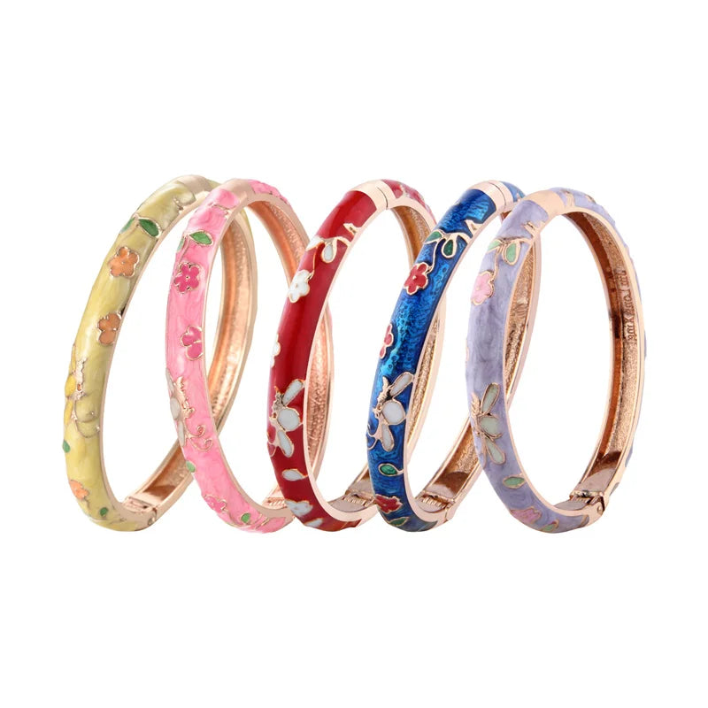 Cloisonne Bracelets For Women Bangles On Hand Butterfly Women's Hand Bracelet Enamel Bangle Jewelry Birthday Day Gift For Mother