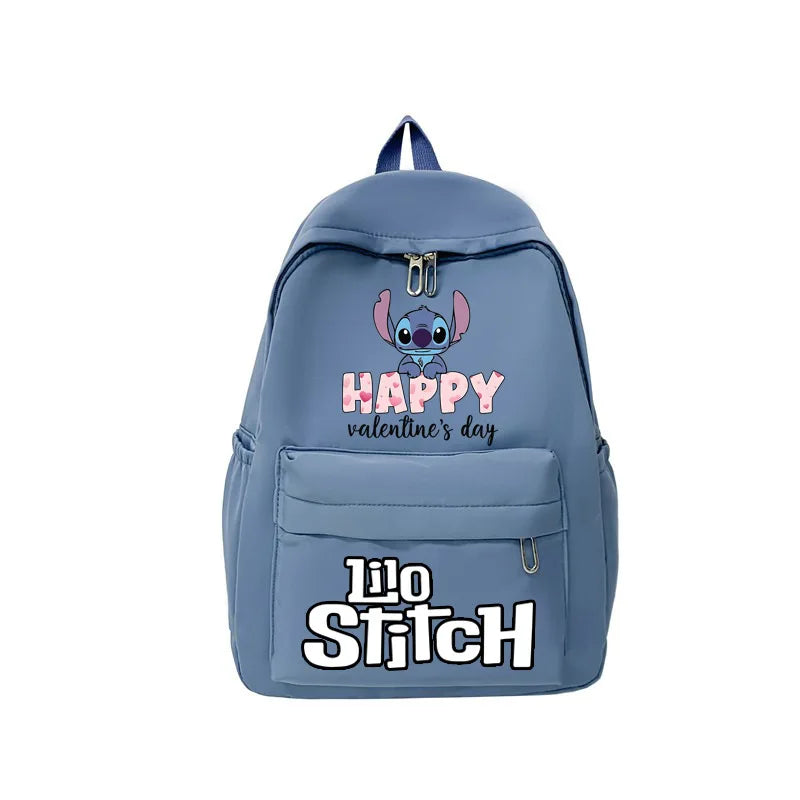 Large Capacity Disney Stitch Backpack Cute Cartoon School Storage Bag Fashion Girls Boys Happy Valentine's Day Gift Student Bag