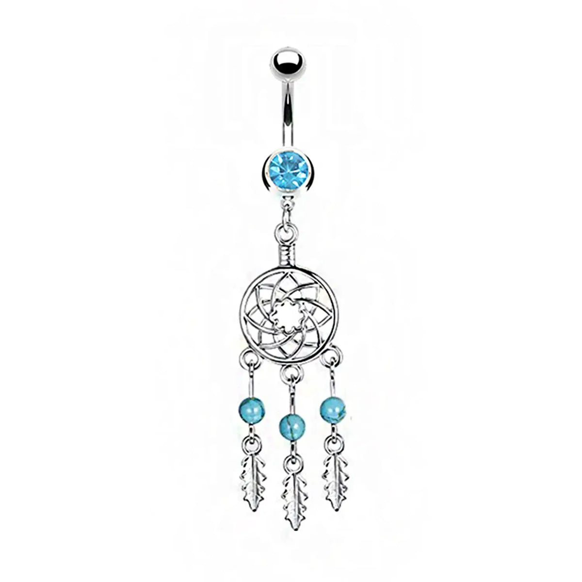 Stainless Steel Internal Thread Navel Piercing Dangle Body Piercing Sexy Belly Button Rings Blue Zircon Navel Rings Jewelry