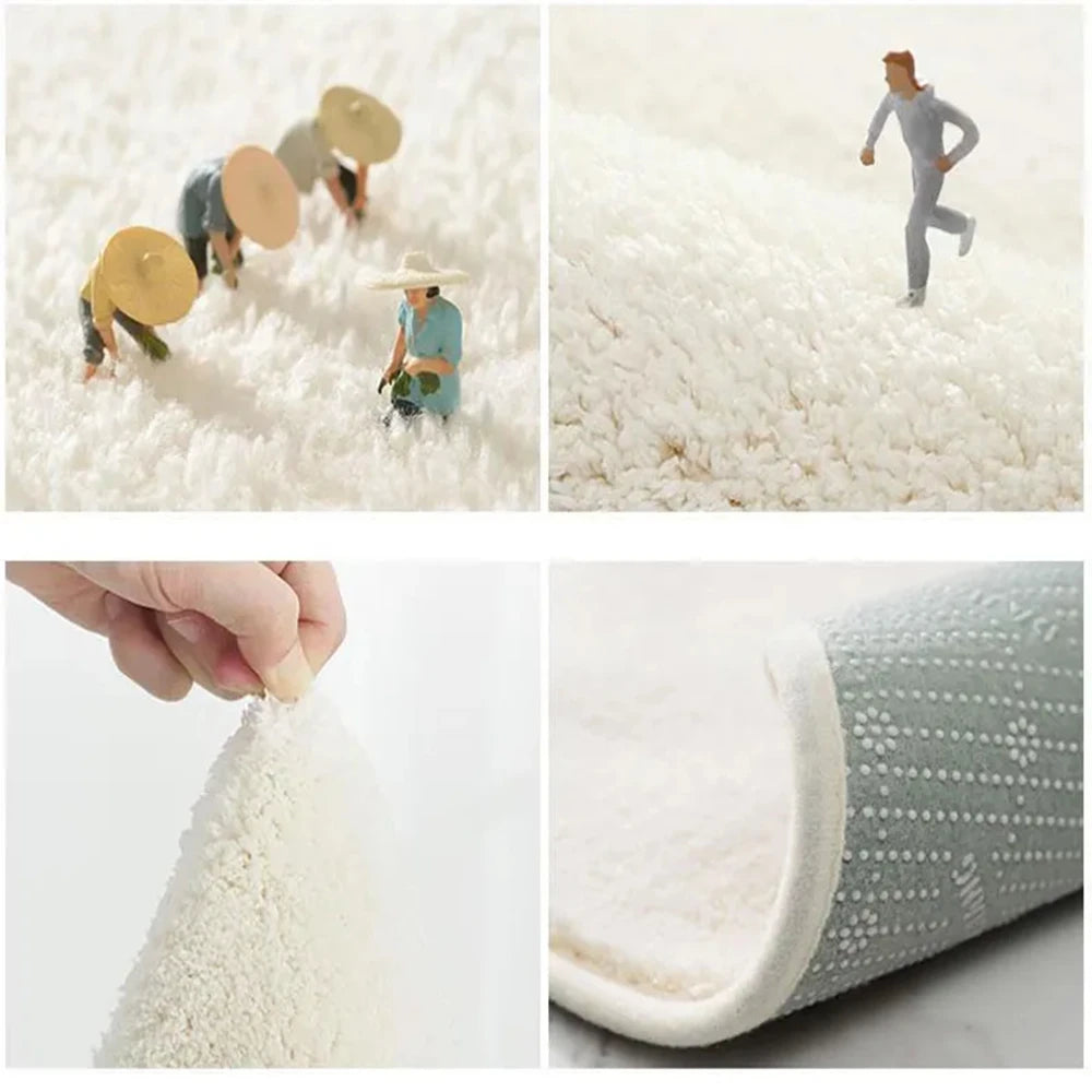 Hemasa Thickened cartoon bathroom mat absorbent mat imitation cashmere  non-slip mat bedroom bedside wear-resistant foot mat