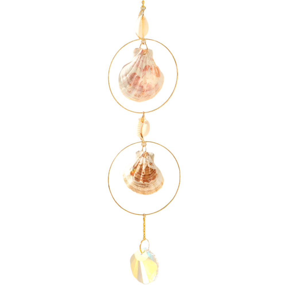 Hemasa Shells Sun Catcher Crystal Rainbow Prism Garden Decoration Sun Catchers Crystal Light Catcher Real Conch Hanging Window Ornament