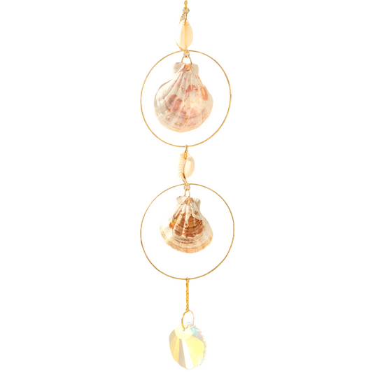 Hemasa Shells Sun Catcher Crystal Rainbow Prism Garden Decoration Sun Catchers Crystal Light Catcher Real Conch Hanging Window Ornament