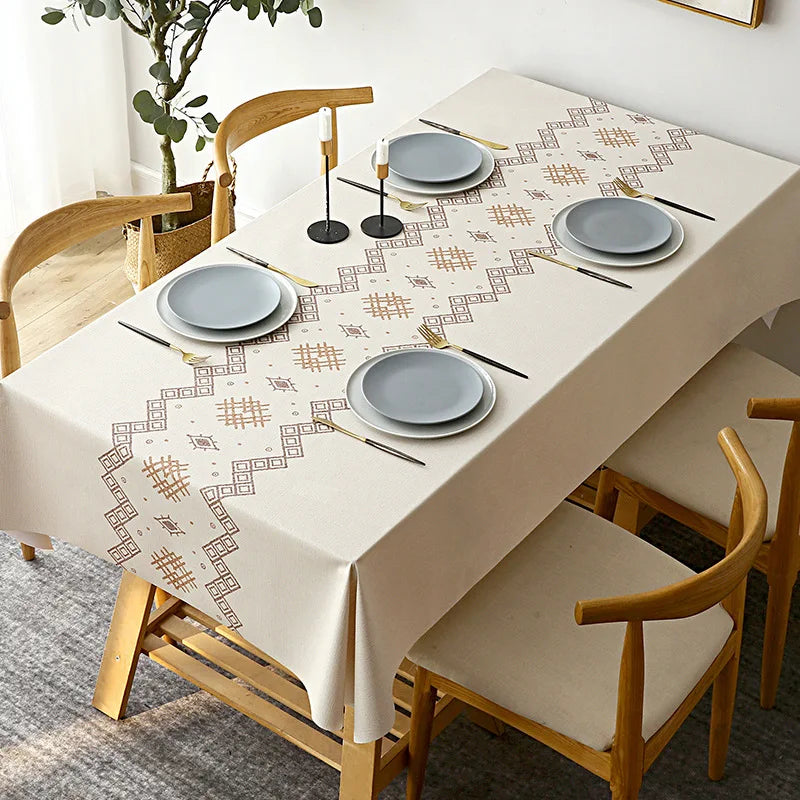 XZ0037 Tablecloth waterproof and heat-resistant PVC coffee table mat rectangular household thick dining table cloth tablecloth