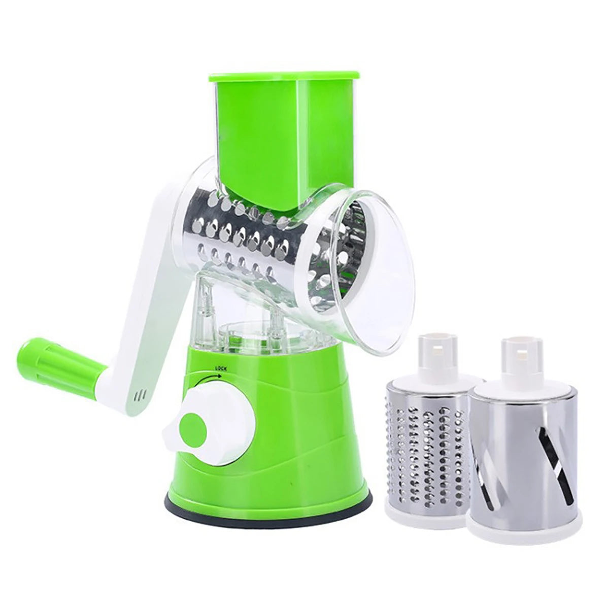 Tejesa Multifunctional Vegetable Slicer Shredder Cutter Tool 3 Sharp Drums Manual Hand Operated Grater Cheese Peanut Cookie Chopper