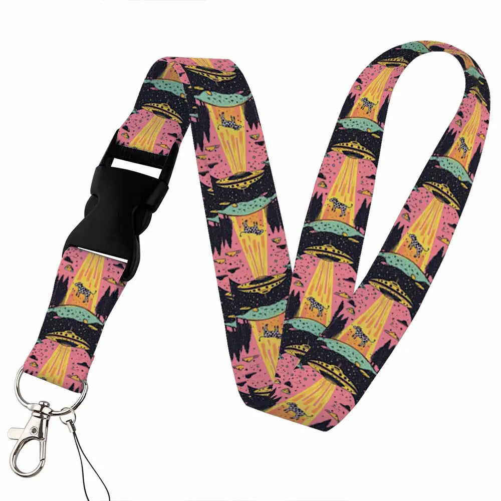 Tejesa Starlit sky Lanyard Keys Chain Badge Holder ID Credit Card Pass Hang Rope Lariat Mobile Phone Charm