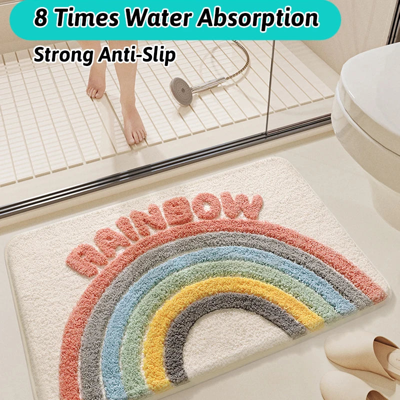 Hemasa Ultra-Plush Anti-Slip Bath Mat 8x Water Absorption, Quick Dry, Anti-Bacterial, 200% Plush, Safe for Kids Elders, 0 Formaldehyde